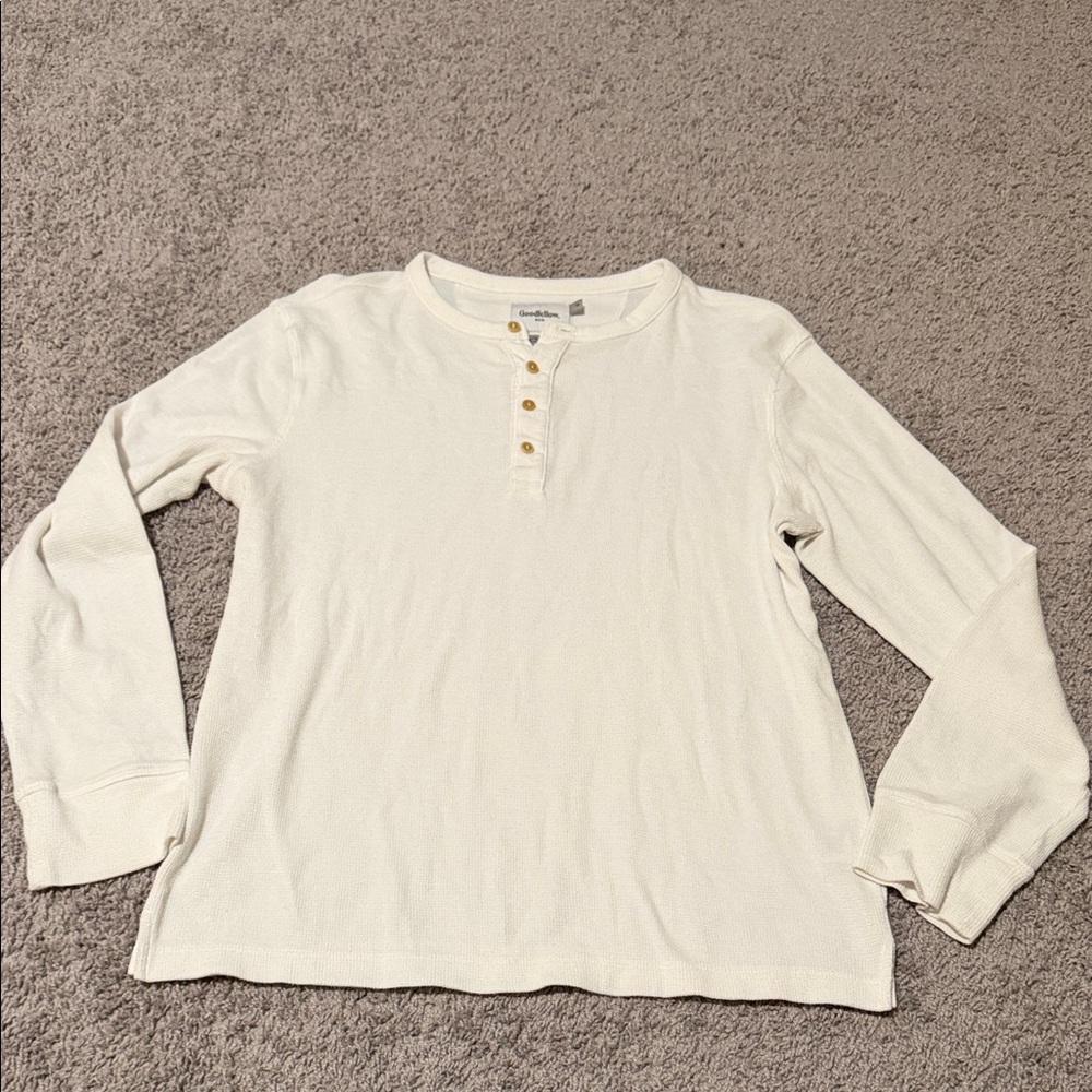 Goodfellow & Co Ivory Textured Henley